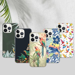 Parrot Phone Case Bird Cover for iPhone 16e, 15, 14, 13, 12, 11, Google Pixel 9 Pro, 8, 7A, Samsung S25 edge, S24 FE, A71, A36