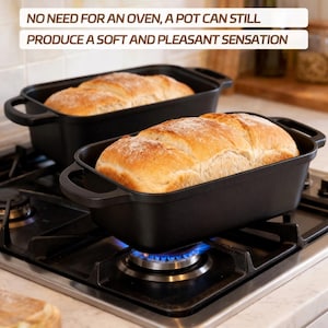Cast Iron Loaf Pan with Lid – Versatile Baking & Roasting Pan for Home Cooks