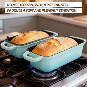 Enameled Cast Iron Loaf Pan with Lid – Sourdough Bread and Multi-Use Baking Pan