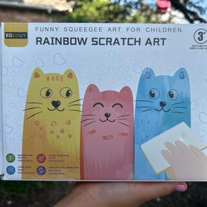 Arte de rascar arcoíris para niños, kit creativo de pintura con escobilla de goma, arte abstracto de pintura de puntos, set de pintura mágica, postales de regalo para niñas y niños