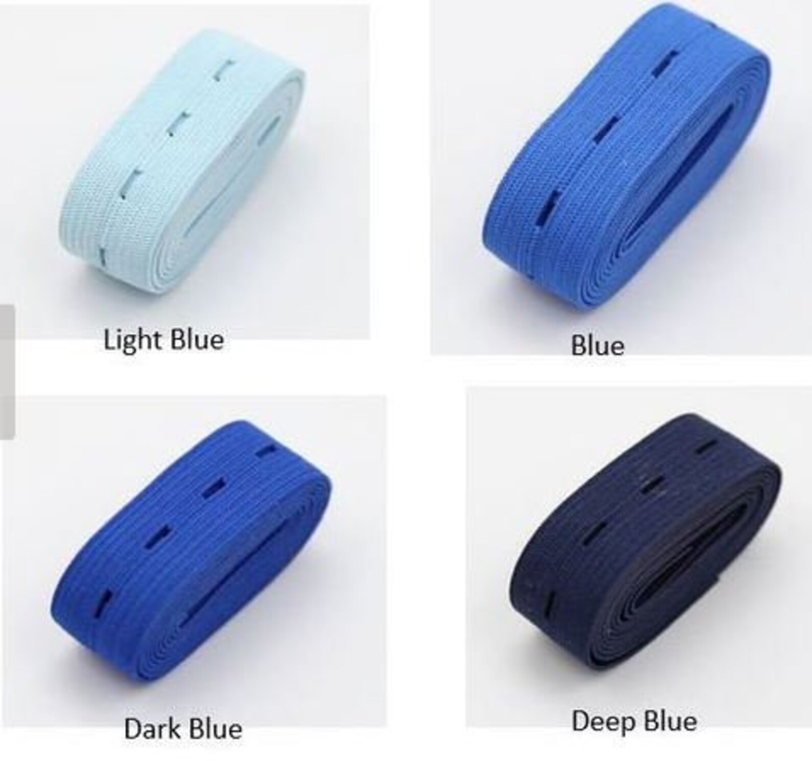 All Colours Elastic Fasteners bands with button holes for Etsy