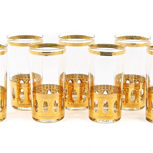 Culver Gold Cocktail Glasses (Set of 4): Antigua Hollywood Regency Barware