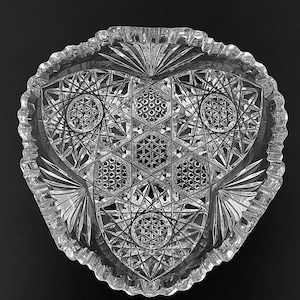 Vintage American Brilliant Period Cut Glass Bowl - Collectible Crystal Candy Dish