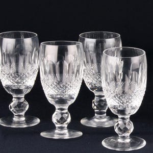 Vintage Waterford Crystal Sherry Glasses - Colleen Pattern - Elegant Barware