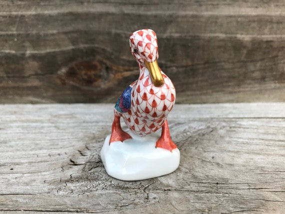 Herend Baby Rattle Figurine Rust Fishnet Herend Baby Rattle Figurine Rust Fishnet