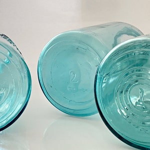 3 Grandes frascos azules de Bola Mason Botellas de vidrio | Etsy