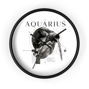 Reloj de pared de arte Acuario, diseño inspirado en Miguel Ángel, decoración moderna para el hogar, estética de lujo, pieza destacada de astrología, elegante acento para la habitación