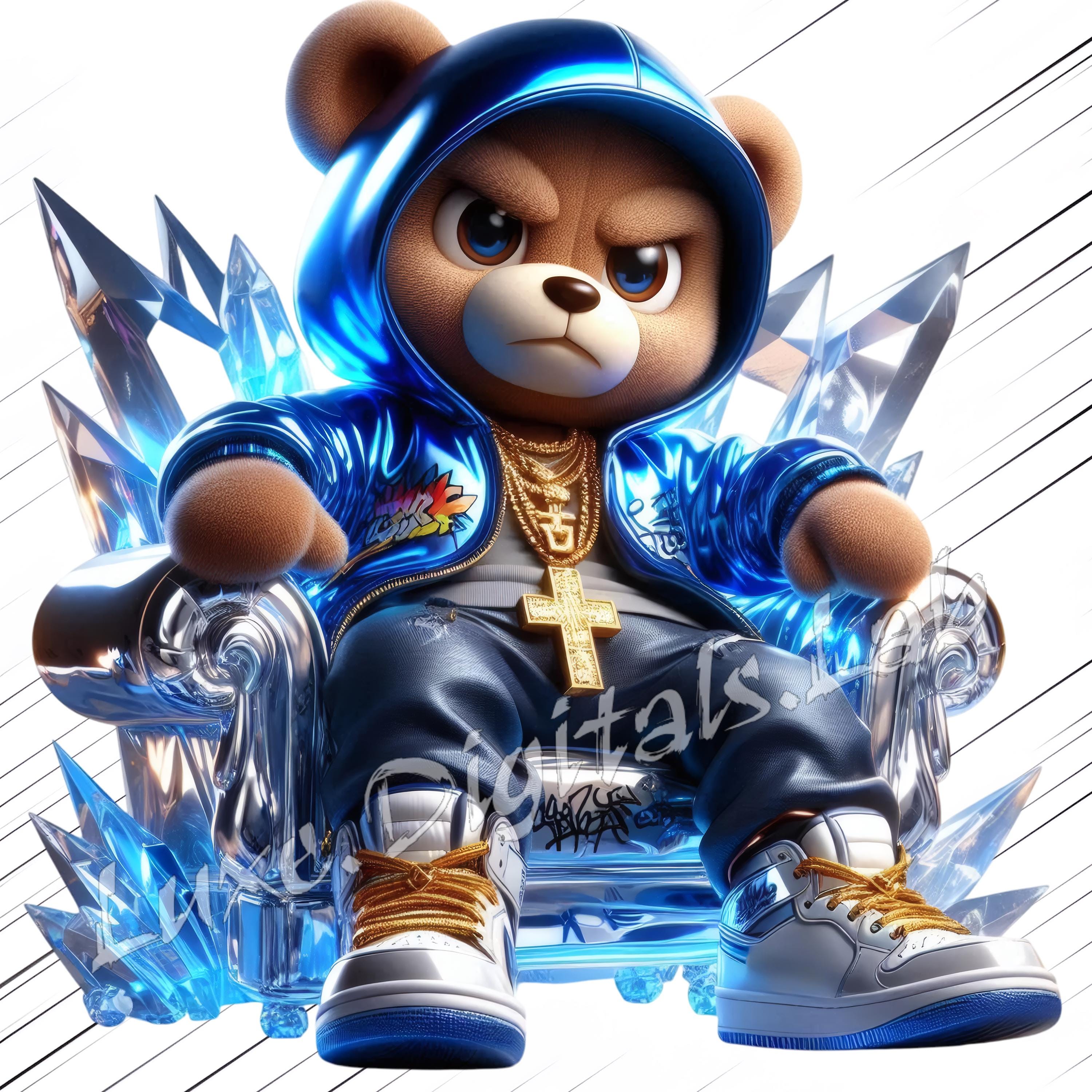 Pink Rapper Bear Hip Hop Teddy Bear PNG, Urban Teddy Bear PNG, Cool Rapper Bear Clipart ...