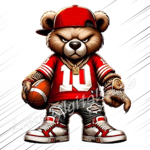 Football Teddy Bear png, Football Inspired png, digital download Football PNG, Football Teddy Bear, Ideal for TShirts & Hoodies, Bear Png