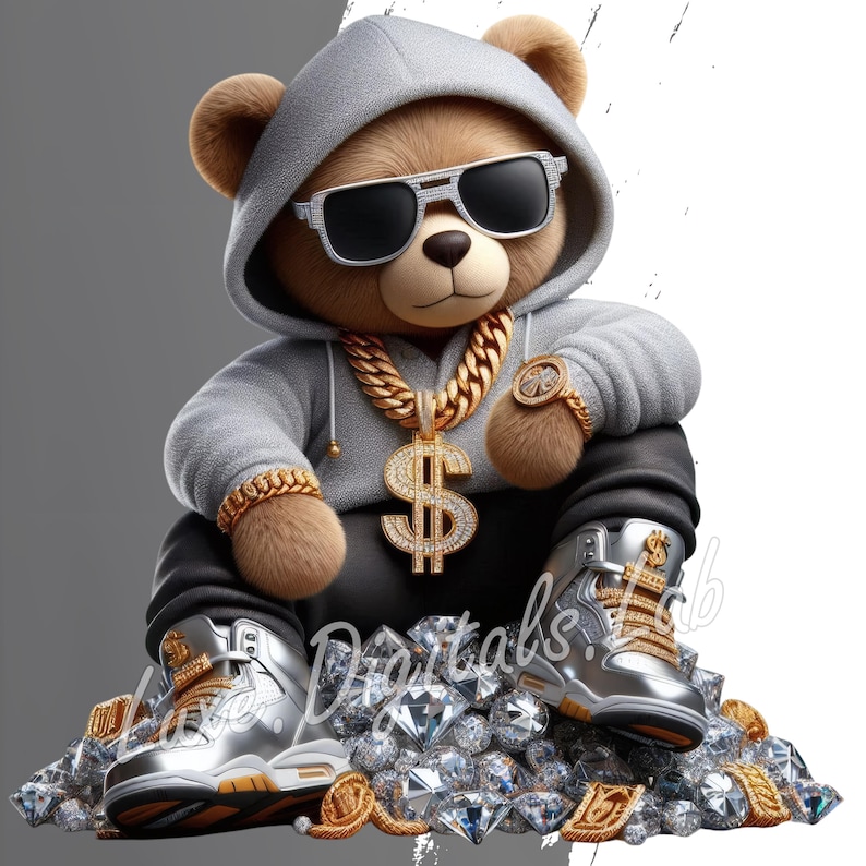 Cool Hip Hop Teddy Bear PNG, Gangsta Teddy Bear PNG, Rapper Bear ...