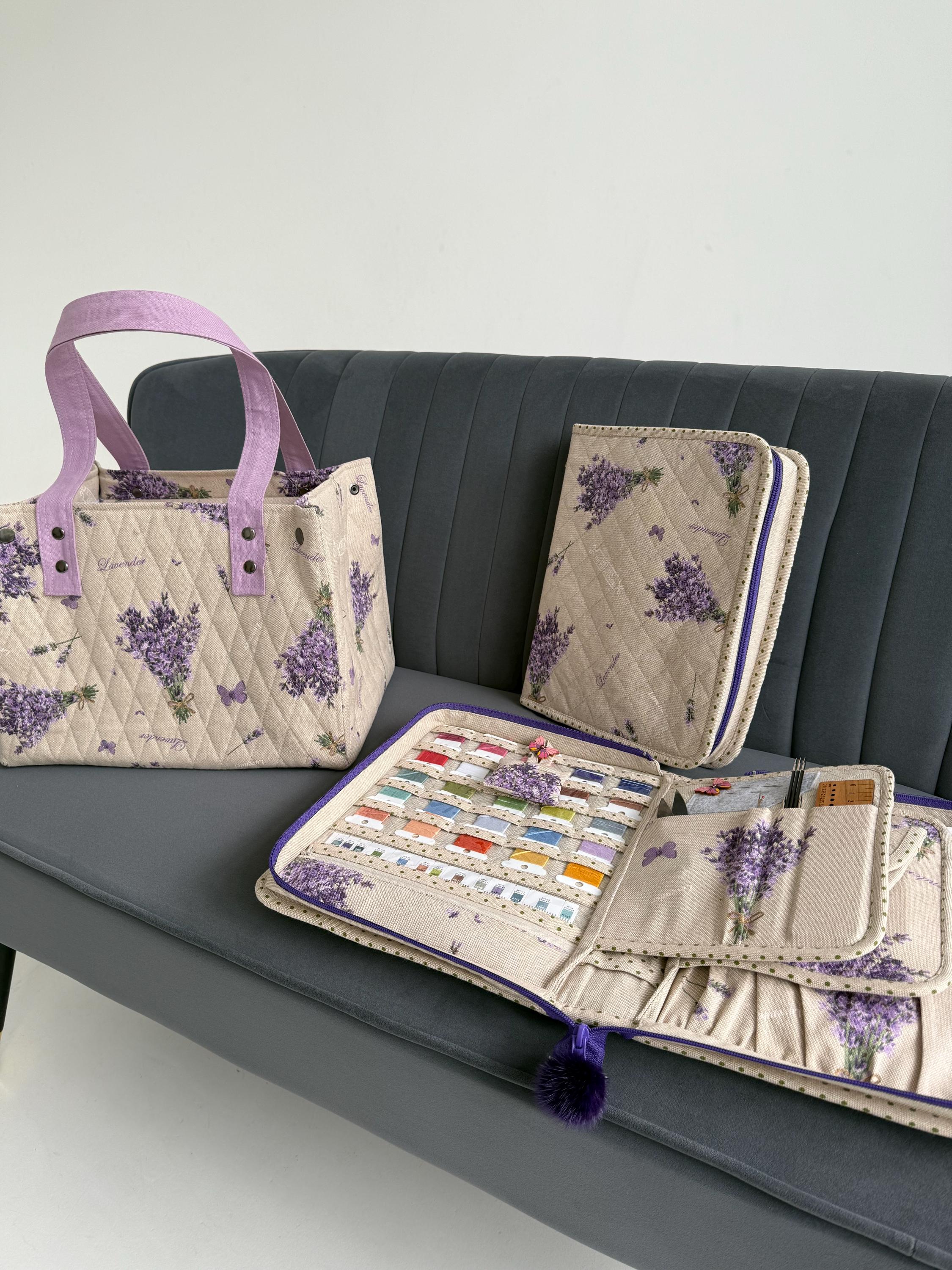 Embroidery Organizer | Bee Design | Natural Fabric | Handmade Gift Idea