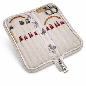 Handgefertigter Stricknadel-Organizer: Kompaktes Rundstricknadel-Etui