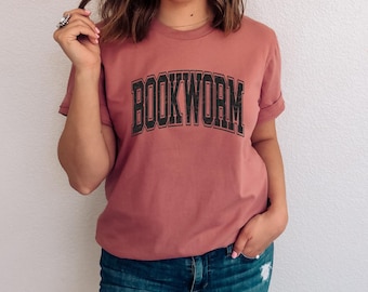 Maglietta Bookworm: regalo rosa per lettori amanti dei libri