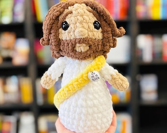 Peluche di Gesù pasquale fatto a mano - Regalo di cestino pasquale cristiano