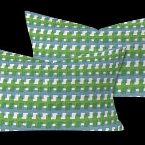 Christopher Farr Cremaillere in Green 16&quot;x24&quot; Pillowcases - A Pair