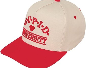 Cupid University Letter Embroidered Cotton Trucker SnapBack Cap