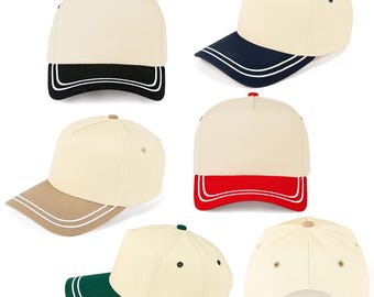 Two Tone with Retro Stripe Cotton Trucker Cap
