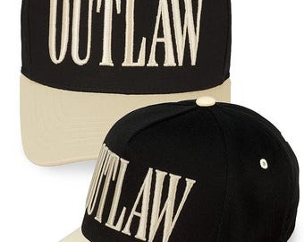 Outlaw Embroidered Two Tone Baseball Trucker Cap Snapback
