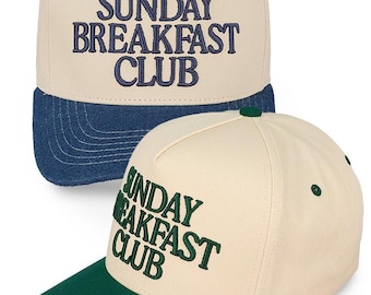 Sunday Breakfast Club Embroidered Two Tone Baseball Trucker Cap Snapback