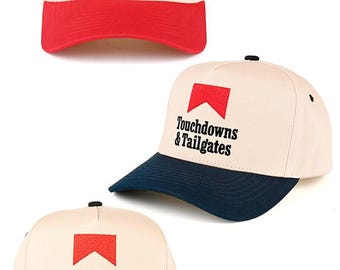 TOUCHDOWNS and TAILGATES Letter Embroidered on Two Tone Trucker Hat Baseball Cap