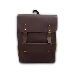 Handmade Vintage Leather Backpack | Full Grain Brown Leather Rucksack | Men&#39;s Travel Laptop Bag | Genuine Leather School or Office Bag