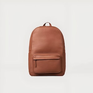 Sac à dos en cuir marron fait main – Sac d'ordinateur minimaliste pour homme et femme | Sac à dos de voyage, de travail et d'école | Cadeau cartable en cuir véritable
