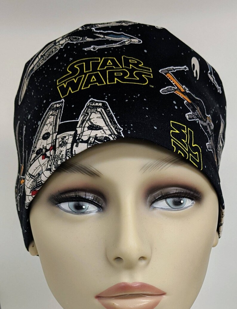 Black Star Wars Scrub Cap Ponytail Hybrid Surgeon Cap/mens Etsy