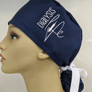 Dialysis scrub cap, ponytail, hybrid or men&#39;s style