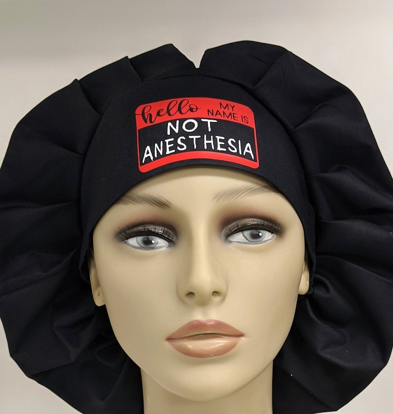 Funny anesthesia scrub cap. Men's ponytail hybrid Etsy