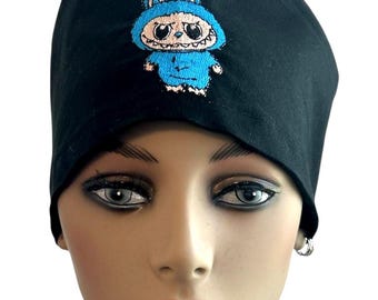 Monster Embroidered Scrub Cap: Lovable Troll Design