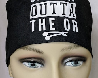 Straight outta the OR ponytail, hybrid, men&#39;s scrub hat- Free Shipping