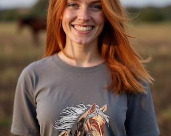 Horse embroidery T-shirt  black only