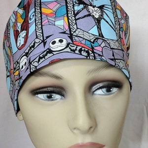 Jack and Sally window hybrid, mens, surgeon cap style scrub hat