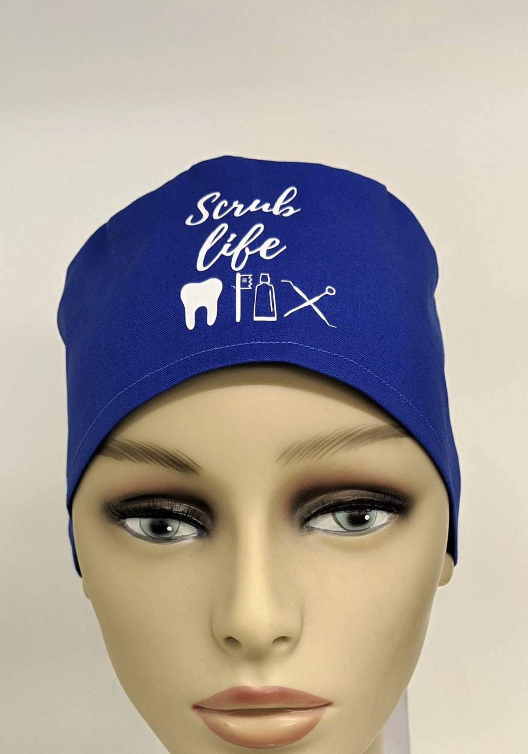 Dental Scrub Life Ponytail Scrub Cap Royal Blue Etsy
