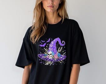 Witch Hat with skull Embroidered