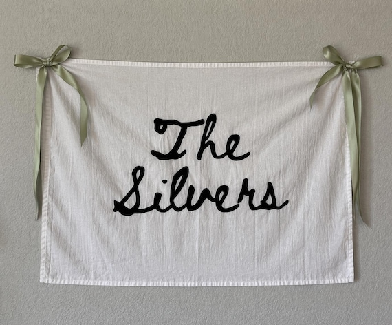 Hand Painted Last Name Fabric Banner | Custom Wedding Sign, Bridal Shower Backdrop