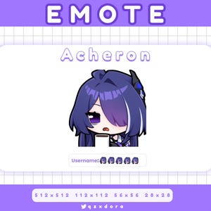 Acheron Emote | Honkai Star Rail | Discord Emote | Twitch Emote | Streamer Emotes | Single Emote | HSR