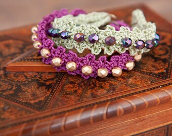 Tutorial per gioielli all'uncinetto, passo dopo passo, uncinetto con perline, modello per braccialetti con perline, braccialetti boho con perline, gioielli fai da te, modello per uncinetto facile, (93)
