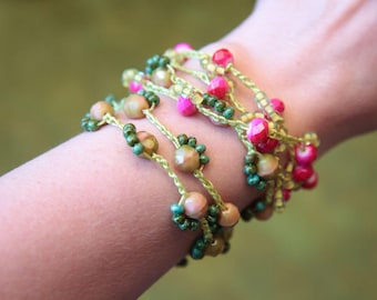 Boho Bracelet Tutorials, Jewelry diy, Crochet Wrap Bracelet, Beaded Jewelry Tutorials and Patterns, Beaded Crochet Necklace Pattern (76)