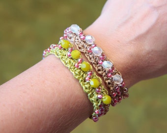 Bracciale all'uncinetto con perline, Tutorial per gioielli, Modello per bracciale all'uncinetto, Istruzioni passo passo, Modello per bracciale all'uncinetto, Fai da te (56)