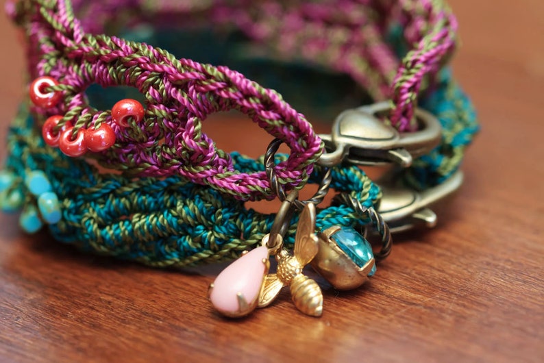 Crochet Bracelet Pattern, Beaded Bracelet, Jewelry Tutorial, Boho Crochet Pattern, diy jewelry, crochet with beads pattern, Bohemian39 image 3