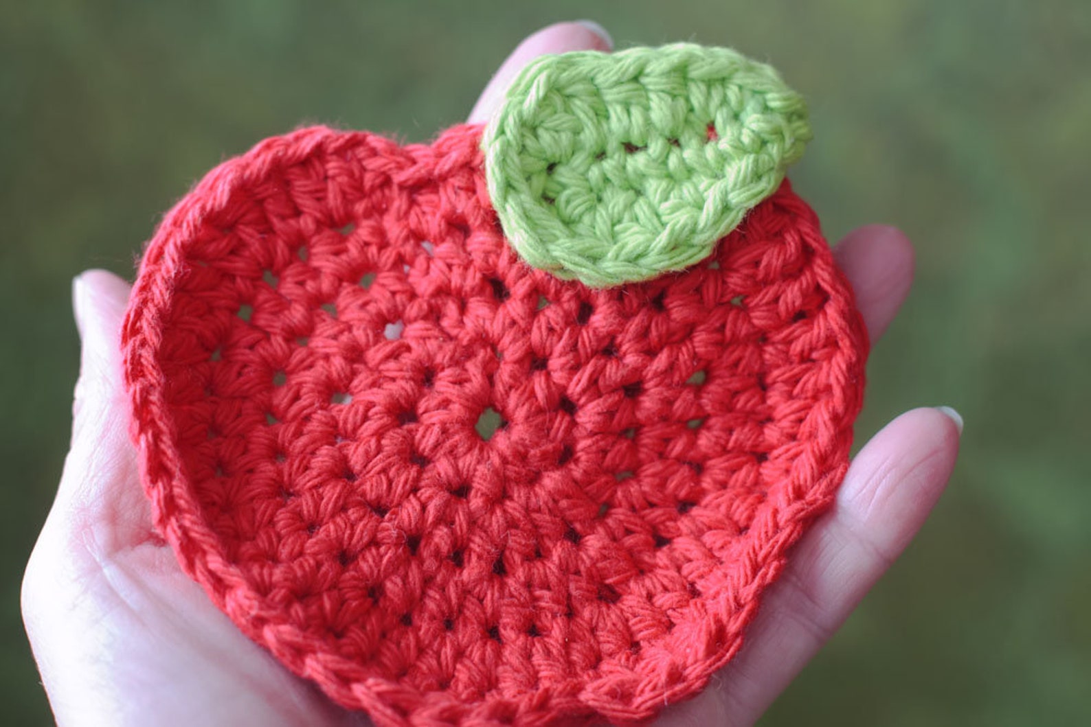 Crochet Coaster Pattern Crochet Apple Coaster DIY Teacher Etsy