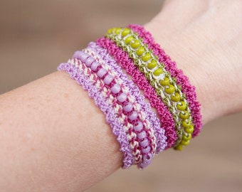 Modello di gioielli, Tutorial braccialetto all'uncinetto con perline, Modello di gioielli all'uncinetto, Uncinetto con perline, Tutorial di gioielli, Modello di braccialetto con perline (45)