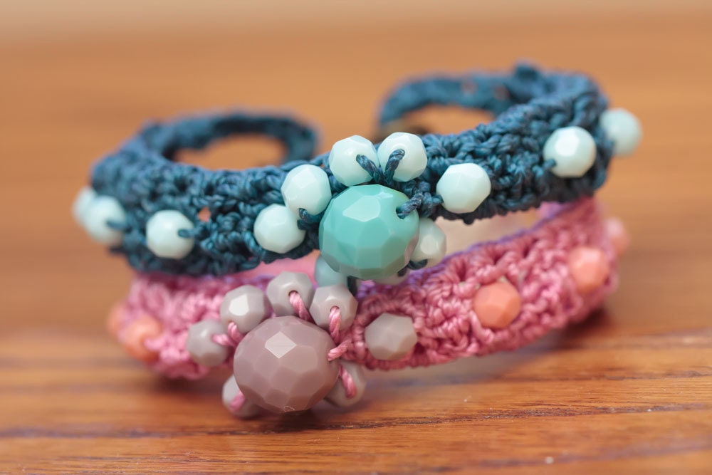 Crochet Bracelet Pattern, Jewelry Tutorial, Boho Bracelet, DIY Bracelet