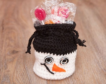 Crochet Snowman Pattern, Crochet Bag, Treat Holder, DIY Crochet Gift, Easy Crochet Pattern, Christmas Treat Bag, Holiday Crochet Pattern 88