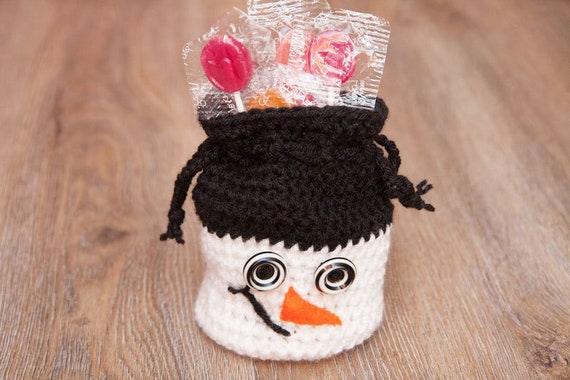Crochet Snowman Pattern, Crochet Bag, Treat Holder, DIY Crochet Gift, Easy Crochet Pattern, Christmas Treat Bag, Holiday Crochet Pattern 88