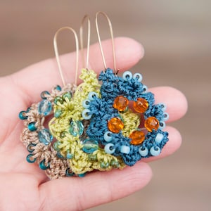 Crochet Earring Pattern, Jewelry Tutorials, Crochet Tutorial, DIY Jewelry, Bead Earring Tutorial, Easy Crochet Pattern, DIY Earrings (40)