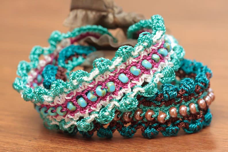 Crochet Jewelry Tutorial, Beaded Bracelet Pattern, Easy DIY, Crochet Bracelet Pattern, Crochet Jewelry Beads, Boho Bracelet Tutorial 28 image 1