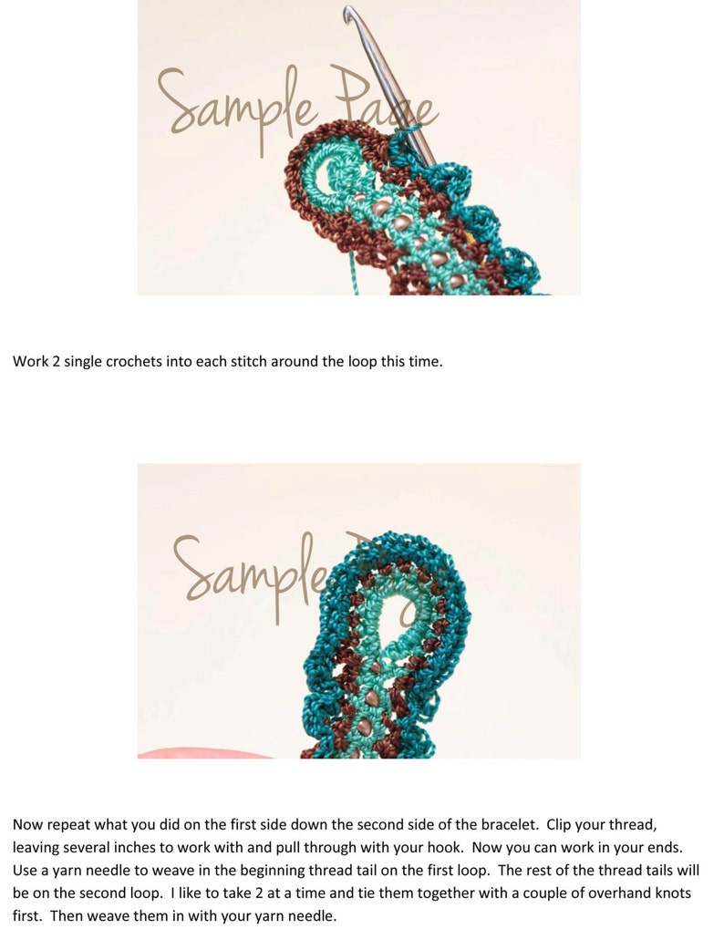 Crochet Jewelry Tutorial, Beaded Bracelet Pattern, Easy DIY, Crochet Bracelet Pattern, Crochet Jewelry Beads, Boho Bracelet Tutorial 28 image 2