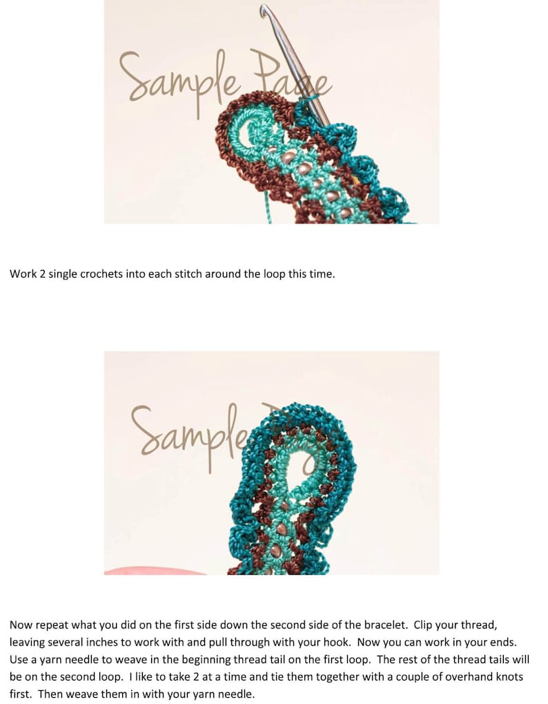 Download Crochet Jewelry Tutorial Beaded Bracelet Pattern Easy DIY | Etsy